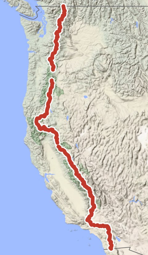 Pacific Crest Trail route poster